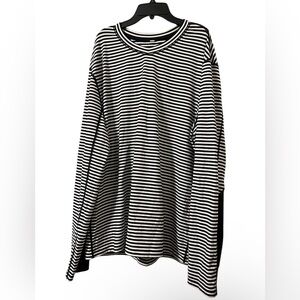 Lululemon Speed Long Sleeve Tee Men’s Size XL Classic Stripe Black White Shirt